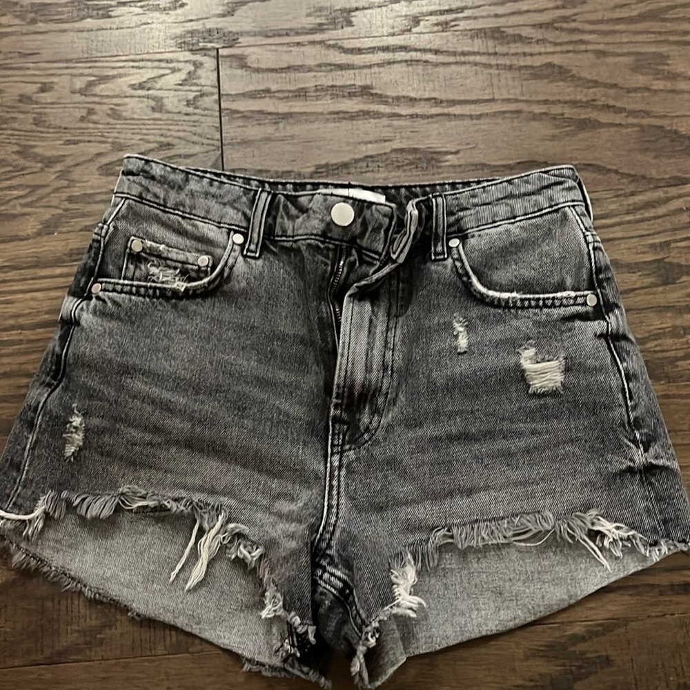 Zara black jean shorts high rise
